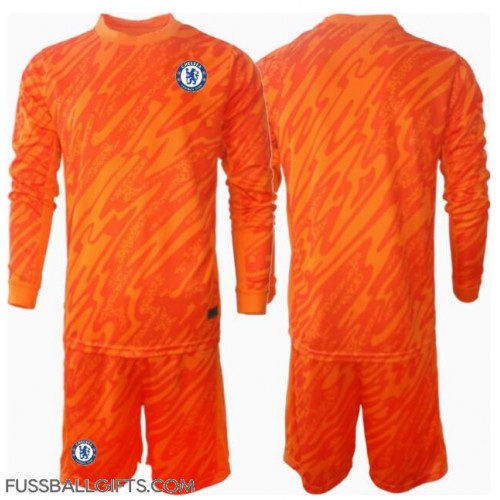 Chelsea Torwart Fußballbekleidung Heimtrikot Kinder 2024-25 Langarm (+ kurze hosen)